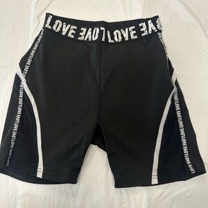 SHEIN Athletic Black and White Shorts with Elastic Waistband